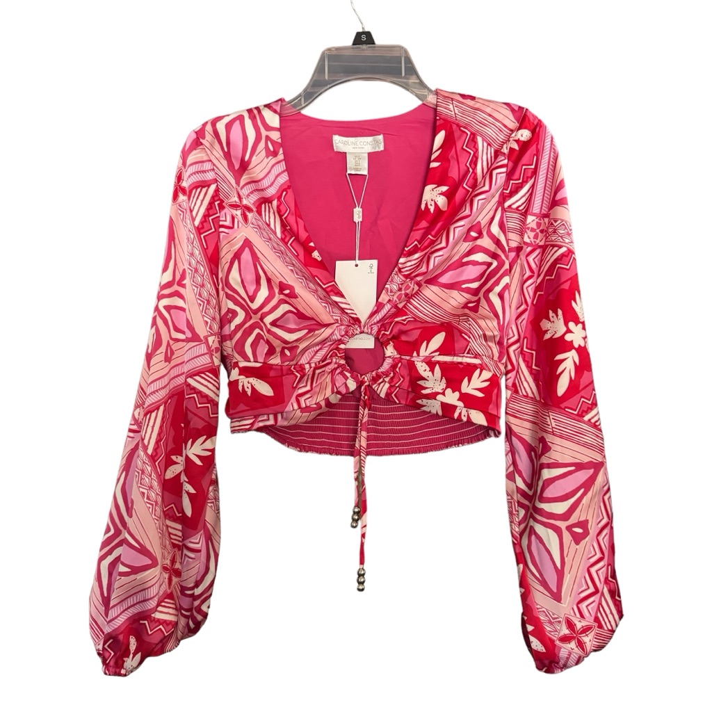 Caroline Constas Gorgeous Pink Tribal Print Blouse Size Small Nwt